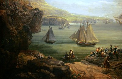 Lucha de la Poursuivante contra el barco británico Hércules de Louis Philippe Crepin